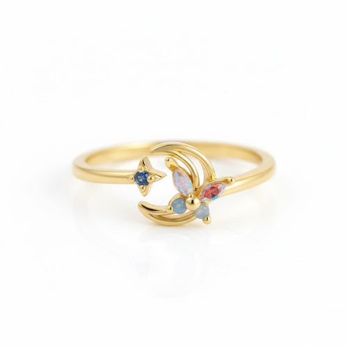 Bague Édition hiver Juillet + Novembre, or plaqué 18K