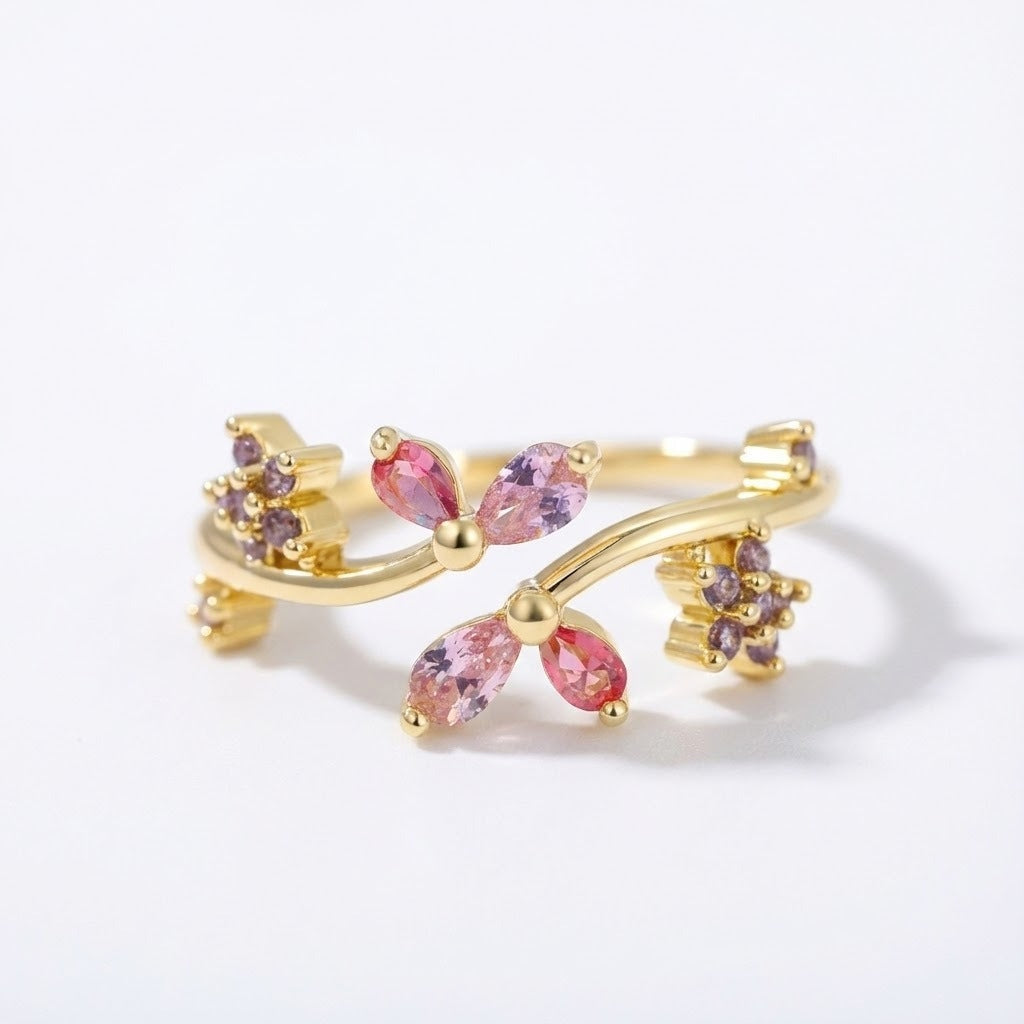 Bague Édition hiver Juillet + Août, or plaqué 18K